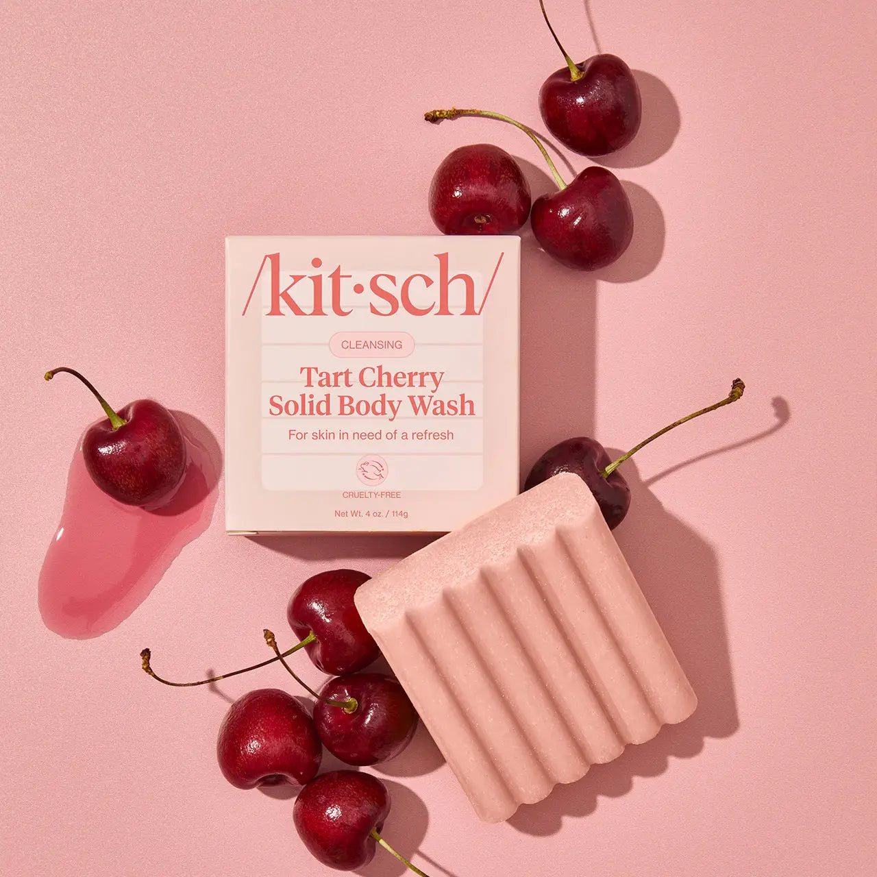 Kitsch Cleansing Tart Cherry Solid Body Wash
